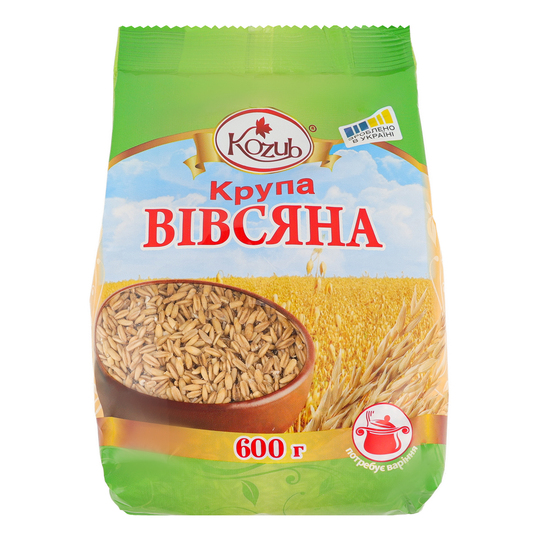Крупа вівсяна неподрібнена Kozub 600г