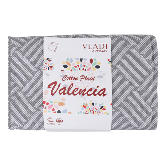 Плед кліт.сір. Валенсія Vladi 200*220см