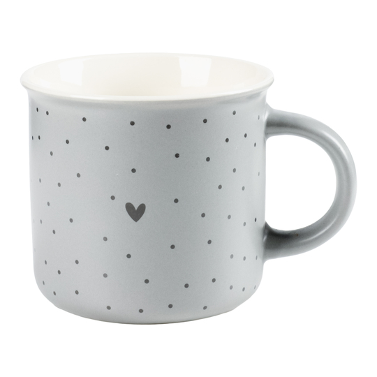 Чашка кераміка сіра серце GRNW 390мл