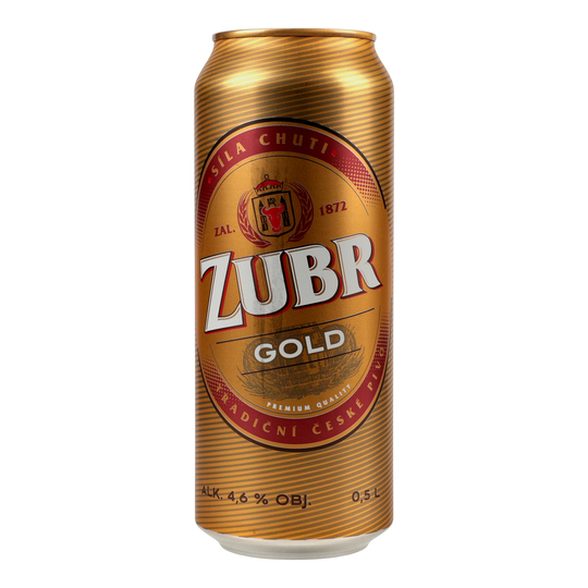 Пиво світле Zubr Gold 4,6% 0,5л з/б