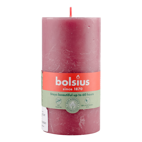 Свічка стовпчик рожева Bolsius 13*6,8см