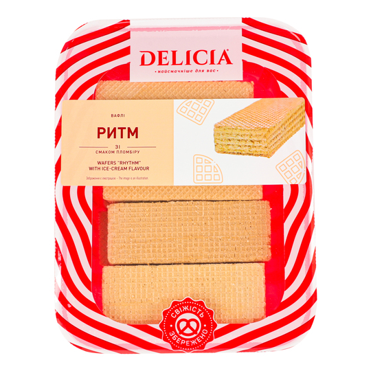 Вафлі ритм смак пломбіру Delicia 280г