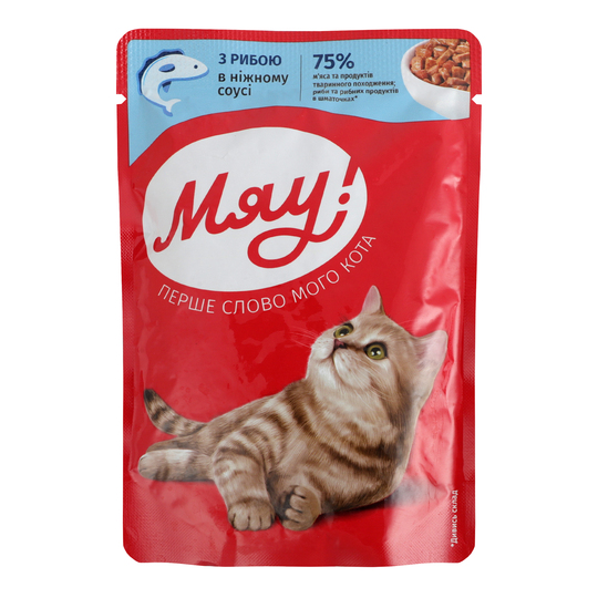 Корм д/кот. пауч Мяу риба в соусі 85г