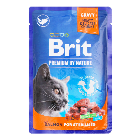 Корм д/кот. стер.пауч Brit Prem.лос.100г