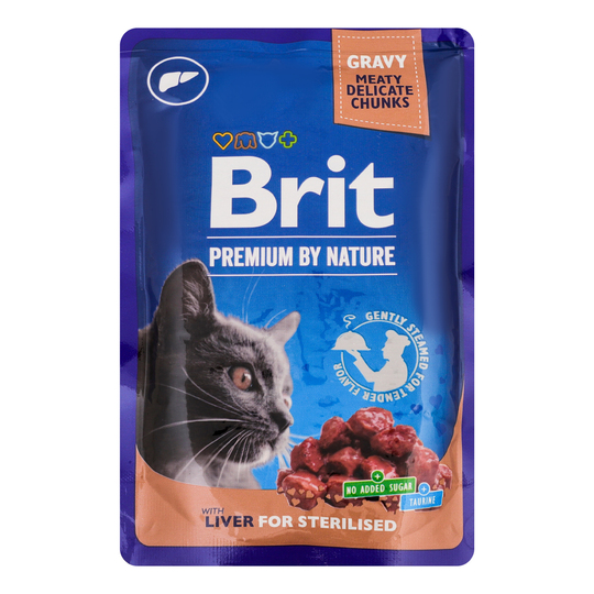 Корм д/кот.стер.пауч Brit Prem.печ. 100г