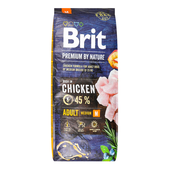 Корм д/д.соб.сер.п.сух.Brit Pr.кур. 15кг