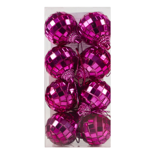 Набір куль ялин.дзерк.рожев.Koopman8*3см