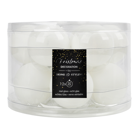 Набір куль ялинк.білі Koopman 12*50мм