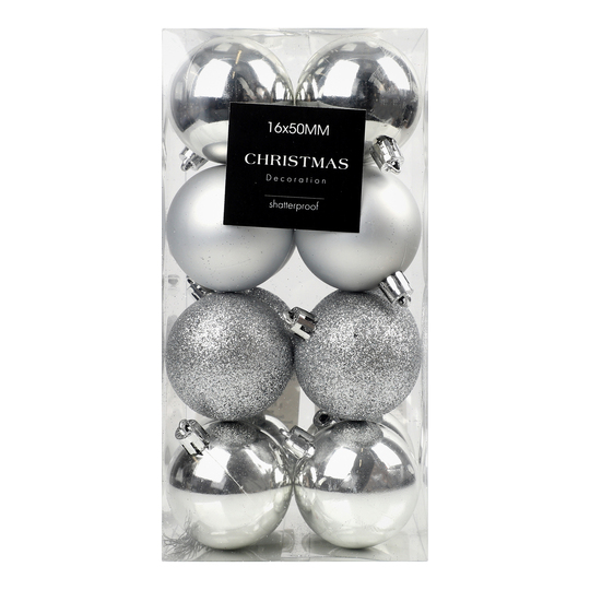 Набір куль ялинк.срібло KPMN 16*50мм