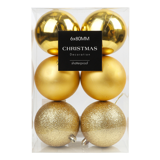 Набір куль ялинк.золото Koopman 6*80 мм