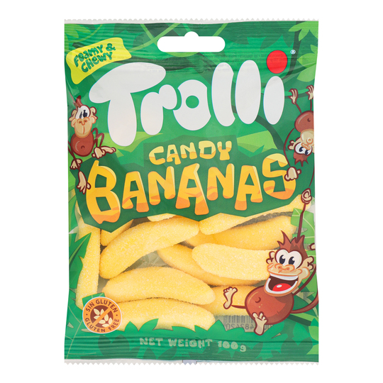 Цукерки жув. Банан Trolli 100г