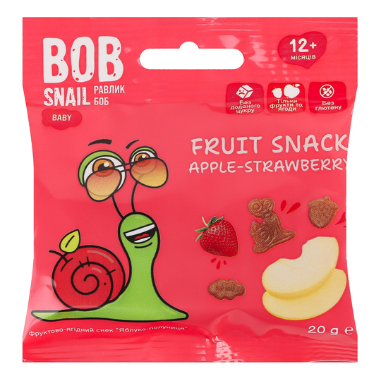 Снек фруктовий ябл-пол Bob Snail 20г