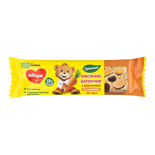 Батончик вівс.Milupa родз.морква 20г
