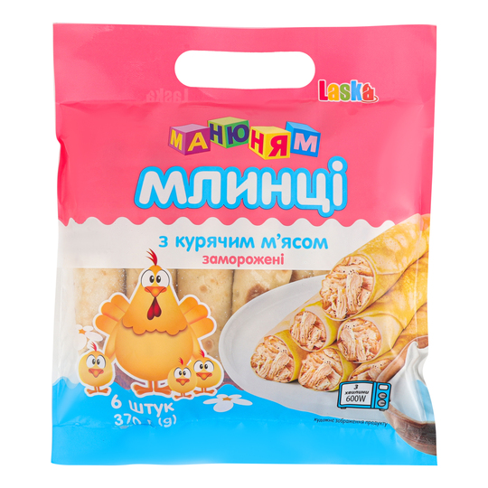 Млинці Ма-ню-ням з кур.м'ясом Laska 370г