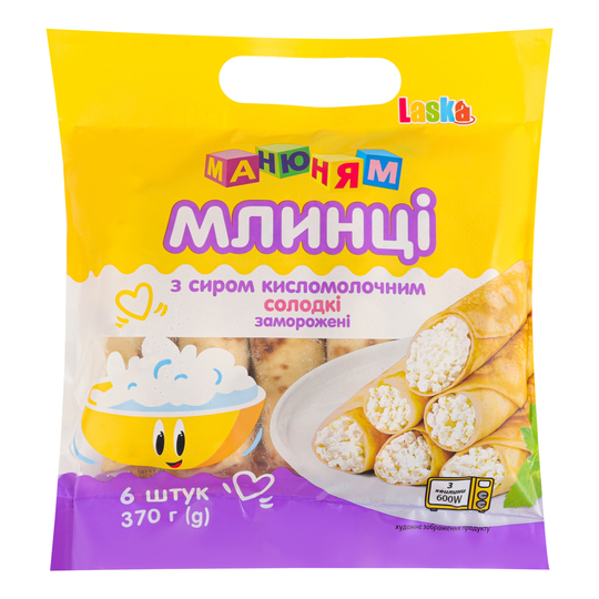 Млинці Ма-ню-ням з сиром кисл.Laska 370г