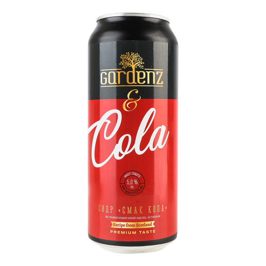 Сидр Gardenz зі см.Кола 5,4% 0,5л з/б