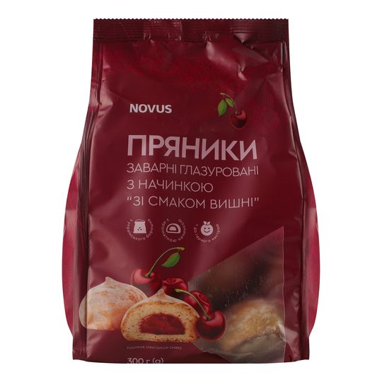 Пряники з вишневою начинкою Novus 300г