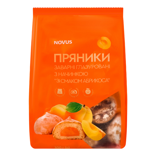 Пряники з абрикос. начинкою Novus 300г