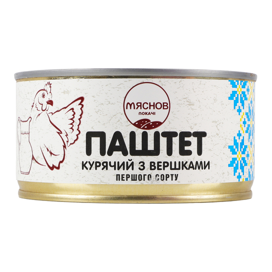 Паштет курячий з вершк.МЛ ДСТУ з/б 340г