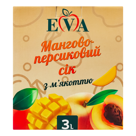 Сік Eva манго-персик 3лBag-in-box