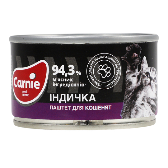 Корм вологий д/кошеня Carnie індич 100г
