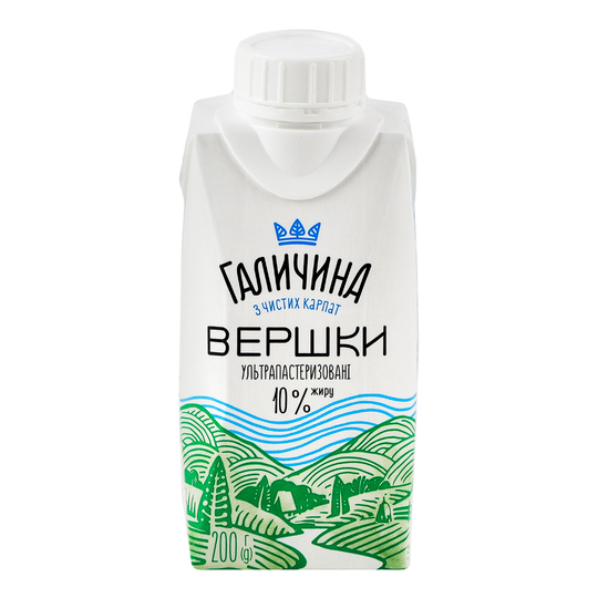Вершки 10% Галичина 200г т/п
