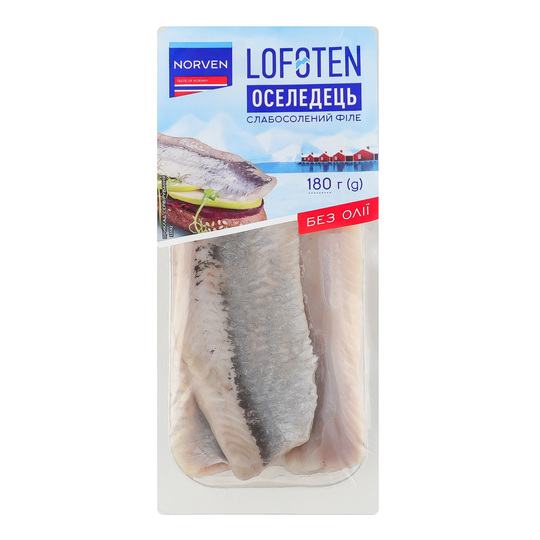 Оселедець філе б/ш б/олії Norven 180г