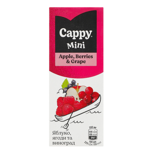 Нектар Cappy Mini ябл,ягод, вин.0,2л т/п