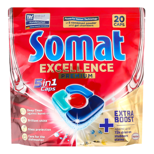 Капсули д/пмм Somat Exellence 5-в-1 20шт