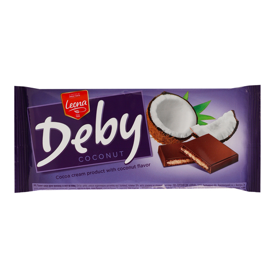Шоколад молочний з кокосом Leona 90г