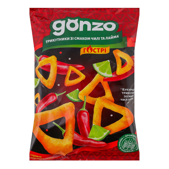 Трикутники кукуруд.чилі-лайм Gonzo 40г
