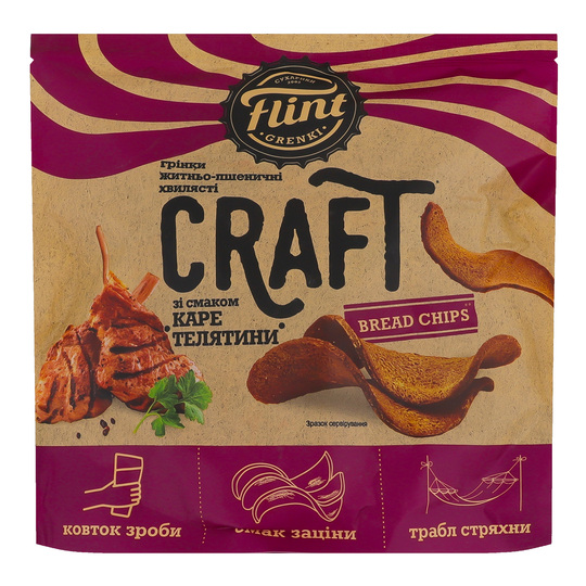 Грінки жит-п.хвил.телятина Flint CG 80г