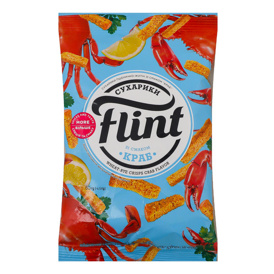 Сухарики пшенично-житні Flint краб 60г