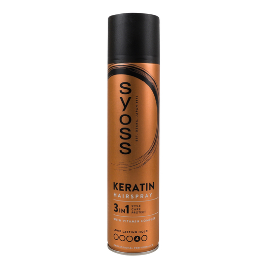 Лак д/вол/keratin 3в1 фікс.4 Syoss 300мл