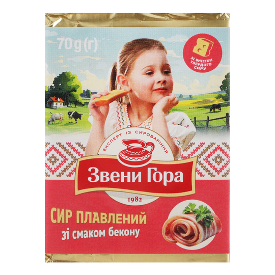 Сир пл. 36% Звени Гора з беконом 70г