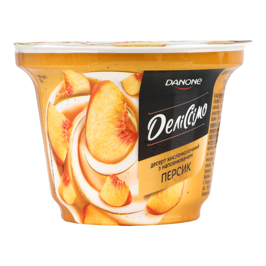 Десерт к/м 3% Деліссімо персик 180г ст.
