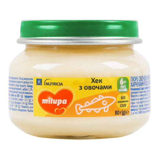 Пюре ов-риб.хек/овоч.6м. Milupa 80г