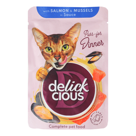 Корм вологий д/кот DELICKCIOUS лосось85г