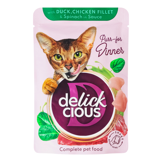 Корм вол.д/котів DELICKCIOUS кач/кур.85г