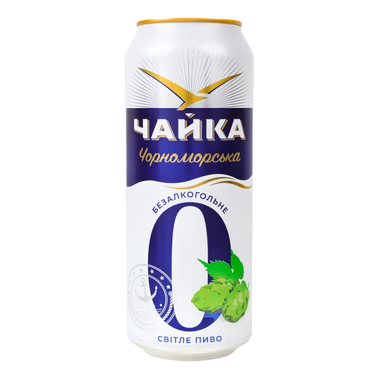 Пиво св.б/а Чайка 0% 0,5л з/б