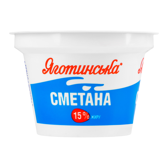 Сметана 15% Яготин 180г стакан