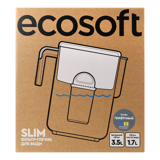 Фільтр-глечик графітовий Ecosoft Slim