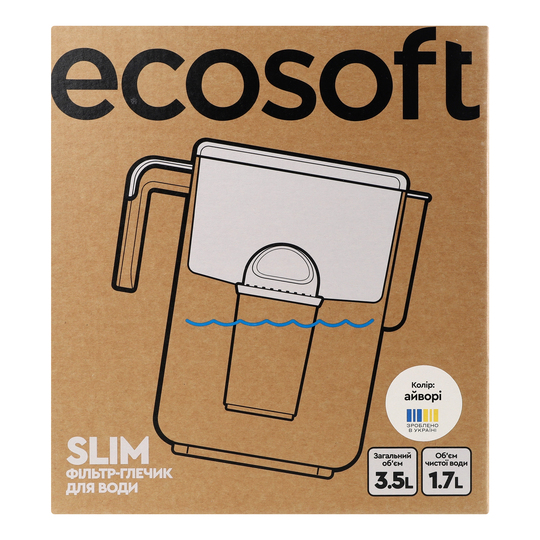 Фільтр-глечик айворі Ecosoft Slim