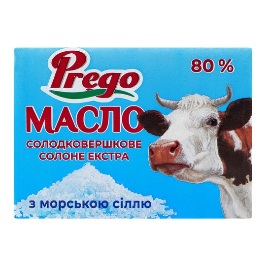 Масло с/в80% з морською сіллю Prego180г 