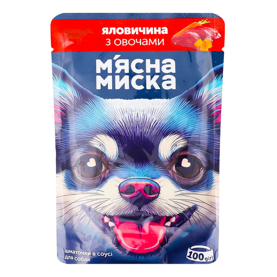 Корм вологий д/соб.ялов.овоч.пауч ММ100г