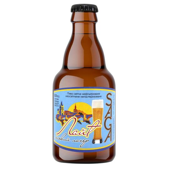 Пиво св.н/ф Saga Light 3,9% 0,33л с/пл