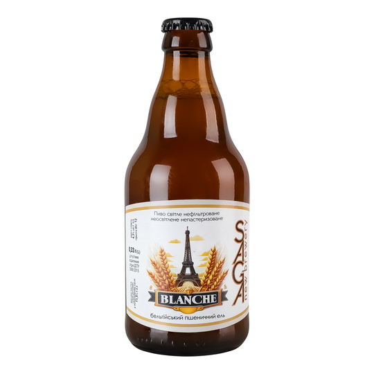 Пиво св.н/ф Saga Blanche 4,3% 0,33л с/пл