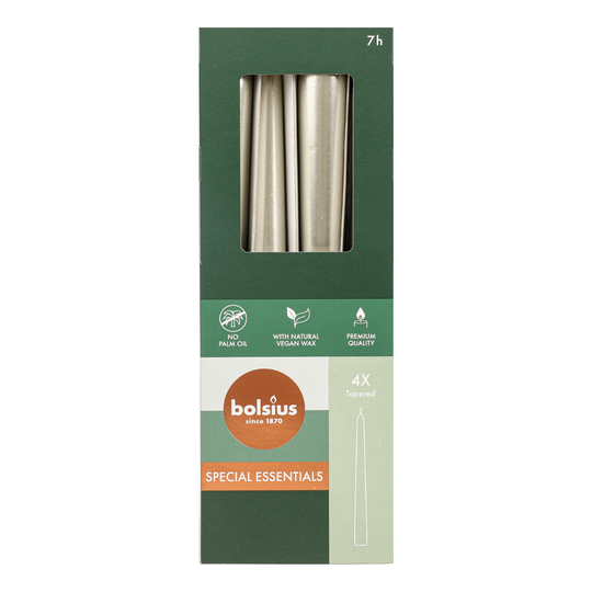 Свічка конус.біл.-ср.Bolsius 245*24мм4шт
