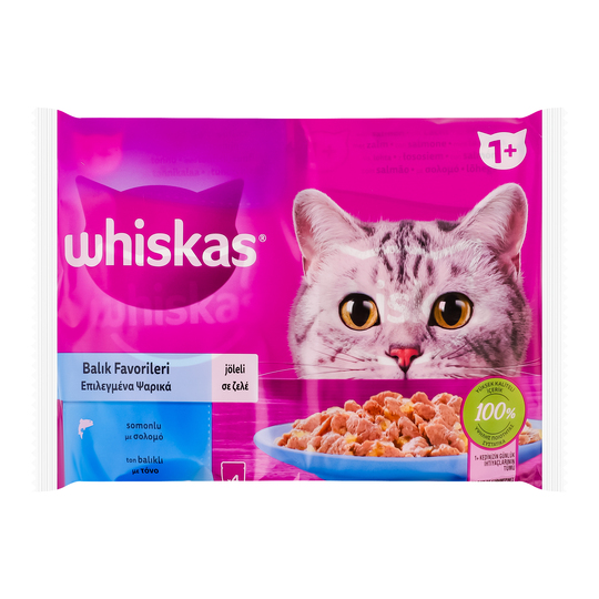 Корм вологий д/кот.тун.лос.Whiskas 4*85г