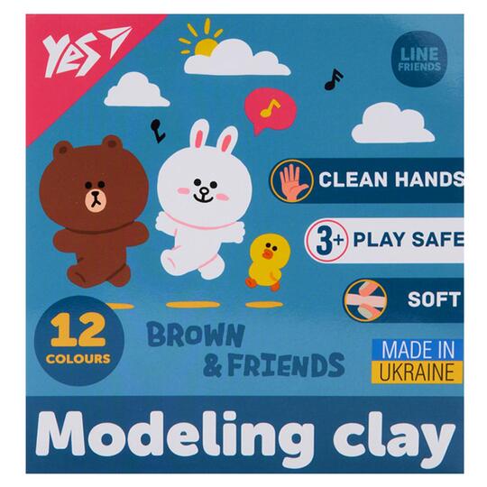 Пластилін Yes Line Friends 12 кол.